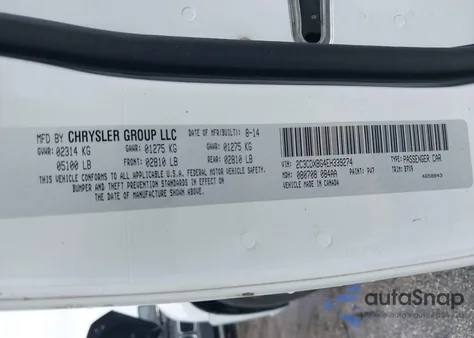 2014 Dodge Charger Se из США, поврежденный, VIN 2C3CDXBG4EH339274